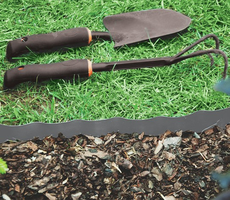 Obrzeże faliste trawnikowe palisada 9m x 25cm szara OBFGY 0925