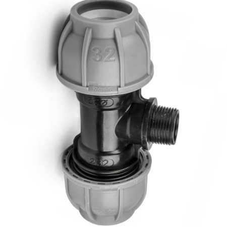 Trójnik do rur PE 32mm / GZ 1" / 32mm PN10 BRADAS DSRA10T32M1