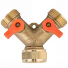 Trójnik z zaworami kulowymi GW 3/4" na 2x GZ 3/4" MOSIĄDZ BRADAS BR-2234