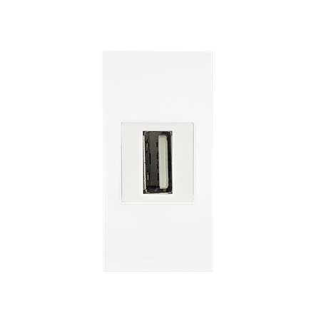 NOEN USB data. gniazdo modułowe 22.5x45mm USB data 2.0. przelotka. białe OR-GM-9010/W/USBDAT1