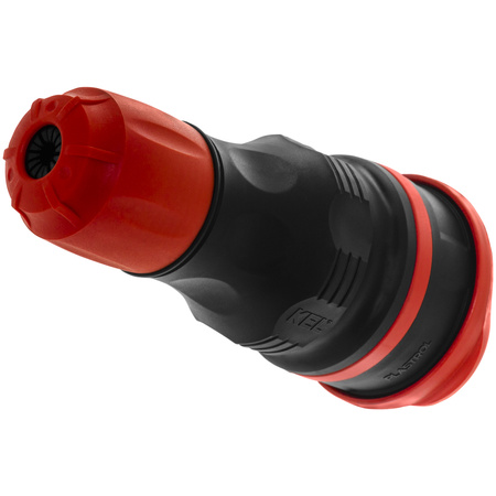 Gniazdo przenośne rozbieralne 230V Schuko IP44 z klapką czarno-czerwone W-01148