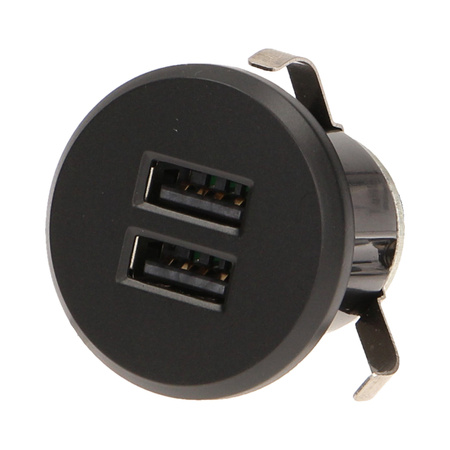 Ładowarka 2xUSB wpuszczana w blat. czarna OR-AE-1368/B