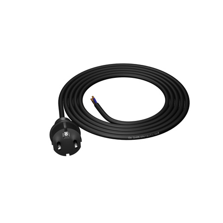 Przewód przyłączeniowy 2m z wtyczką prostą 250V 16A 3x1,5 mm² IP44 H07RN-F PP-40H czarny W-97212