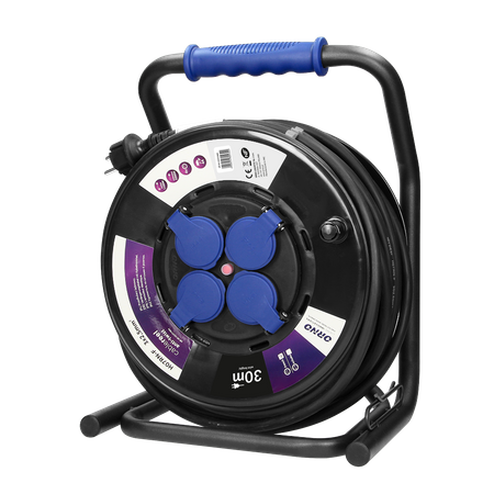 Przedłużacz bębnowy profesjonalny IP44. 4 gniazda 2P+Z. kabel gumowy olejoodporny. H07RN-F 3x2.5mm2. długość - 30m.... OR-AE-13157/30M