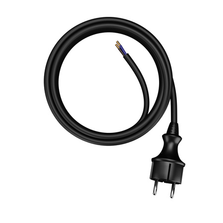 Przewód przyłączeniowy 4,5m z wtyczką prostą 250V 16A 2x1,5 mm² IP44 H07RN-F PP-40H czarny W-97200