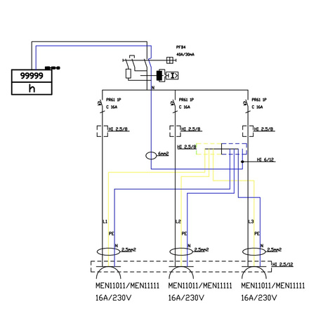 Rozdzielnica budowlana z licznikiem 1f TD-S/FI 3x230V Schuko Doktorvolt DV-2862-D