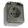 Gniazdo pojedyncze schuko natynkowe IP44 szare M-L 1592