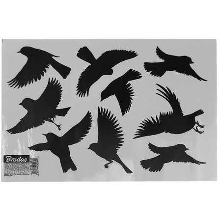 Odstraszacz ptaków BRADAS samoprzylepne naklejki na szybę małe zestaw 9x10 sztuk CTRL-BR001
