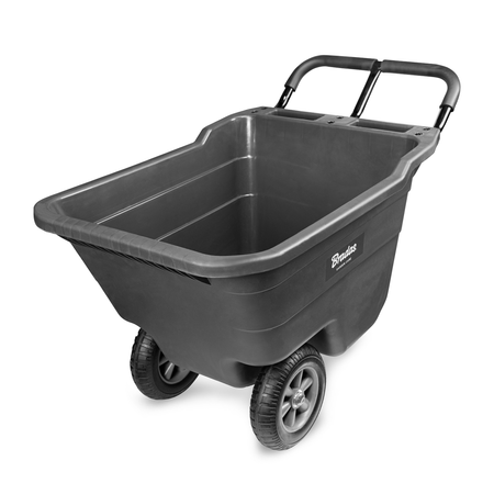 Taczka ogrodowa plastikowa 90L HANDY-GO 2 koła bezdętkowe stalowa rączka lekka wytrzymała taczka 150kg czarna narzędzie ogrodowe transportowe do prac w ogrodzie TQ-WB090BK