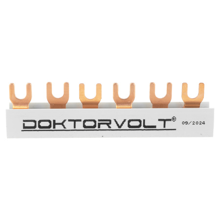 Szyna łączeniowa grzebieniowa PS/G 3-fazowa 6-modułowa 12mm2 80A Doktorvolt DV-2070-PSG