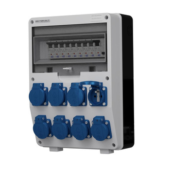 Rozdzielnica budowlana TD-S/FI 8x230V gniazda Mennekes Doktorvolt DV-0373-F