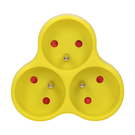 Rozgałęźnik 3x2P+Z. limonkowy OR-AE-13134/L