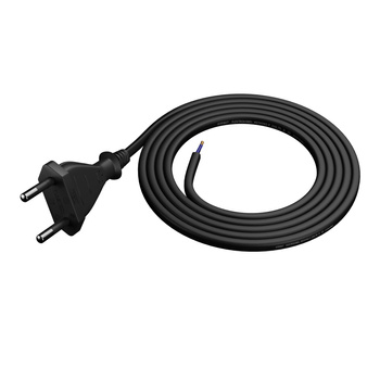 Przewód przyłączeniowy 1m z wtyczką płaską 2×0,75 mm² OMY P czarny W-98464