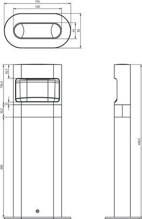 Zewnętrzna lampa z czujnikiem ruchu LED 8,5W 40cm TH-N TH-1020905