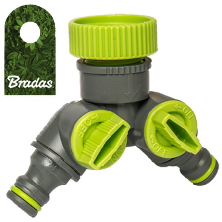 Trójnik z przyłączem na kran GW 1" i redukcją na 3/4" dwa zawory LIME LINE Bradas LE-2222