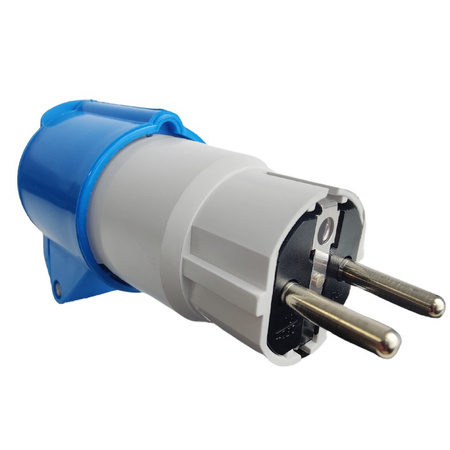 Marlanvil Adapter kempingowy wtyk Uni-Schuko 16A 250V na 16A CEE gniazdo przejściówka IP40 6.816.213