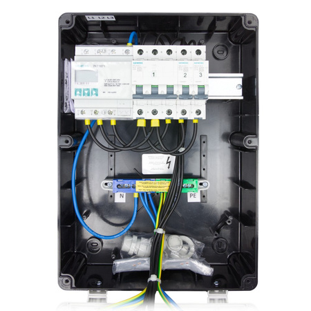 Rozdzielnica budowlana z licznikiem 3F Siemens pTD-S 32A 2x230V gniazda Mennekes Schuko Doktorvolt DV-4791-D