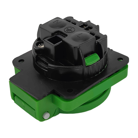 Gniazdo tablicowe 16A 250V IP54 SCHUKO Typ F zielone TP Electric 3101-310-1100
