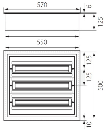 Rozdzielnica podtynkowa DARP-72 72 modułowa 3x24 IP54 z aluminiowymi drzwiami E-P 9.324