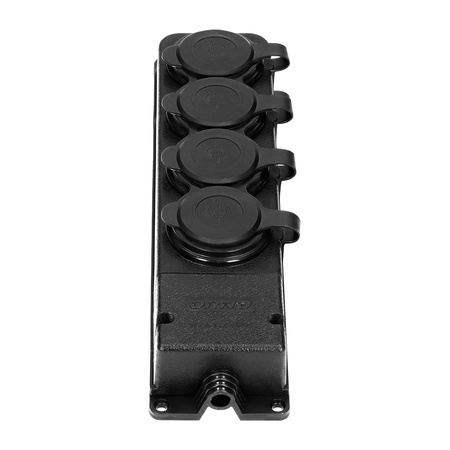 Rozgałęźnik bryzgoszczelny i odporny na uderzenia. IP44. 4 gniazda 2P+Z. 16A. 230V AC. gumowy. uniepalniony OR-AE-13167