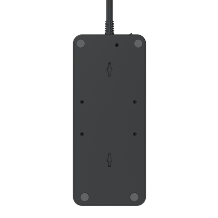 Listwa przepięciowa 6x gniazdo Schuko 3x USB-A 1x USB-C czarna W-00354