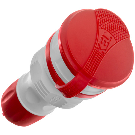 Gniazdo przenośne rozbieralne 230V Schuko IP44 z klapką szaro-czerwone W-01147