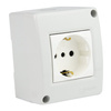 Gniazdo natynkowe szare IP40 M-L Schuko 1470.D
