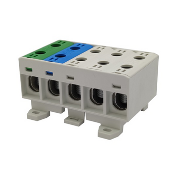 Złączka szynowa uniwersalna ETB 50/1x5 (L1,L2,L3,N,PE) Al/Cu elektryczna śrubowa 10 otworów do kabli Elektro Becov UK5050