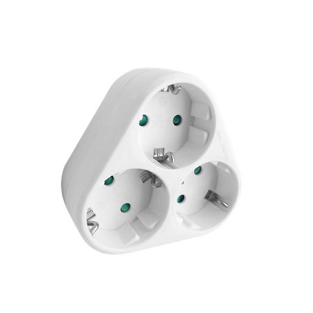 Rozgałęźnik trójkątny 3x2P+Z (Schuko) biały OR-AE-13178(GS)