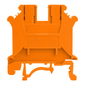 Złączka szynowa przelotowa pomarańczowy śrubowa 10mm2 1P VDE UL PC10-01P-15-00A(H)