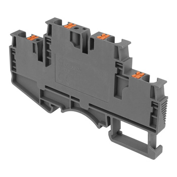 Złączka szynowa zaciskowa szara 4mm2 2-piętrowa 4-przewodowa 5798