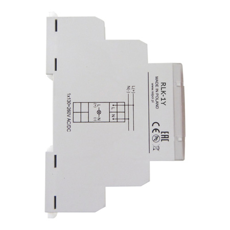 Kontrolka sygnalizacyjna 1-fazowa żółta na szynę TS35 250V RLK-1Y Relpol 863025