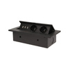 Gniazdo meblowe wpuszczane w blat z grubym rantem. 2x2P+Z. 3 porty USB. czarne OR-AE-1324/B