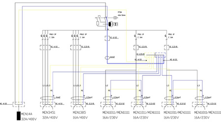 Rozdzielnica budowlana z kablem TD-S/FI SKH 32A 16A 4x230V gniazda Mennekes Doktorvolt DV-6978-F
