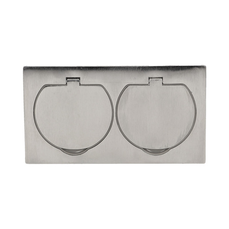 Hermetyczne gniazdo elektryczne podwójne. IP55 stal nierdzewna OR-AE-1398