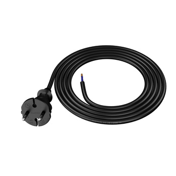 Przewód przyłączeniowy 2m z wtyczką prostą TYP E 230V 16A 2×1,5 mm² H05RR-F PP-21 czarny W-97192
