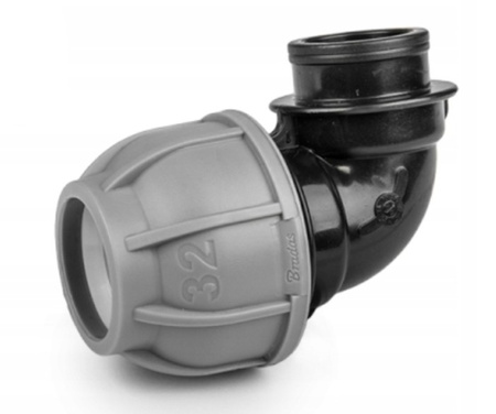 Kolanko do rur PE 32mm 90° z gwintem wewnętrznym 3/4" PN10 DSRA10K32F34