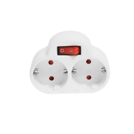 Rozgałęźnik wtyczkowy z dwoma gniazdami 230V Schuko i wyłącznikiem W-32000
