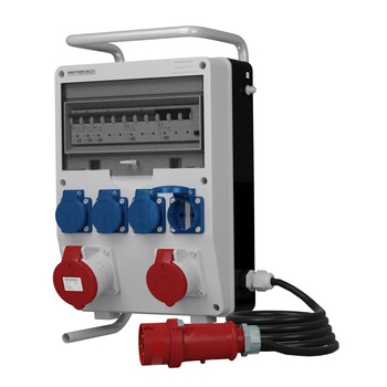 Rozdzielnica budowlana na stojaku z kablem TD-S/FI SKHU 32A 16A 4x230V Schuko Doktorvolt DV-9368-D