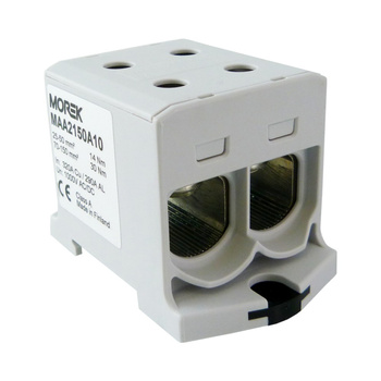 Złączka szynowa 25-150mm2 szara 4otwor AL/CU 1000V TH35 1P Morek MAA2150A10