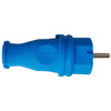 Wtyczka gumowa prosta 16A 230V IP44 Uni-Schuko niebieska 3101-303-0900