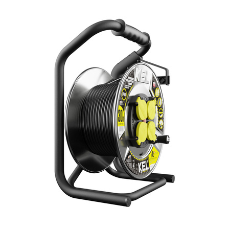 Przedłużacz bębnowy 30m HEAVY LINE z metalowym bębnem i 4 gniazdami 230V W-99449