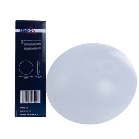 Plafoniera Plato 1xE27 IP44 mleczny klosz biała C37-PLA-260-1E27