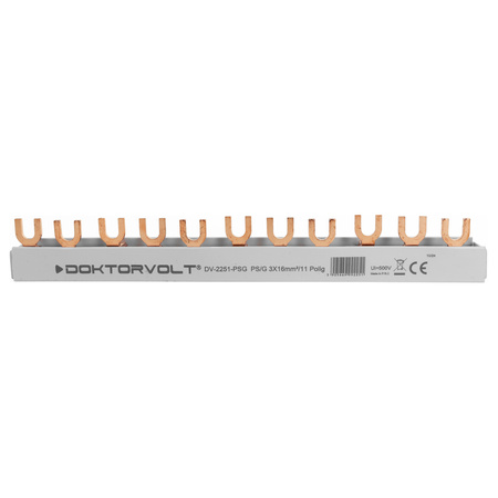 Szyna łączeniowa grzebieniowa PS/G 3-fazowa 11-modułowa 16mm2 100A DV-2251-PSG