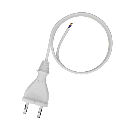 Przewód przyłączeniowy 4m z wtyczką prostą TYP E 230V 16A 2×1 mm² H05VV-F PP-21 biały W-98341