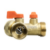 Trójnik z zaworami kulowymi GW 3/4" na 2x GZ 3/4" MOSIĄDZ BRADAS BR-2234