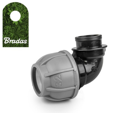 Kolanko do rur PE 32mm 90° z gwintem wewnętrznym 1" PN10 DSRA10K32F1