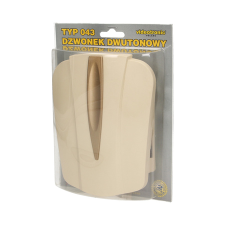 Dzwonek elektromechaniczny dwutonowy 8V. beżowy OR-DP-VD-141/BG/8V