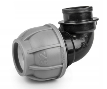 Kolanko do rur PE 32mm 90° z gwintem wewnętrznym 3/4" PN10 DSRA10K32F34