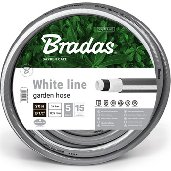 Wąż ogrodowy 1/2" 30m WHITE LINE 5 warstw BRADAS WWL1/230